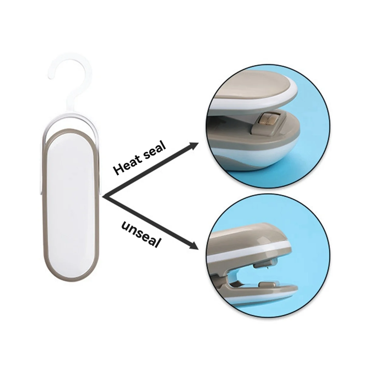 Sealing Machine and Cutting Machine, Hand-Held Heat Sealing Machine, Portable Mini Kitchen Gadgets, Used to Store Food.-A70Z