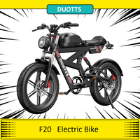 DUOTTS F20 Electric Bike, 750W Motor, 52V 27Ah Battery, 20*4.0 Inch Fat Tires, 50km/h Max Speed, Full Suspension, Disc Brakes