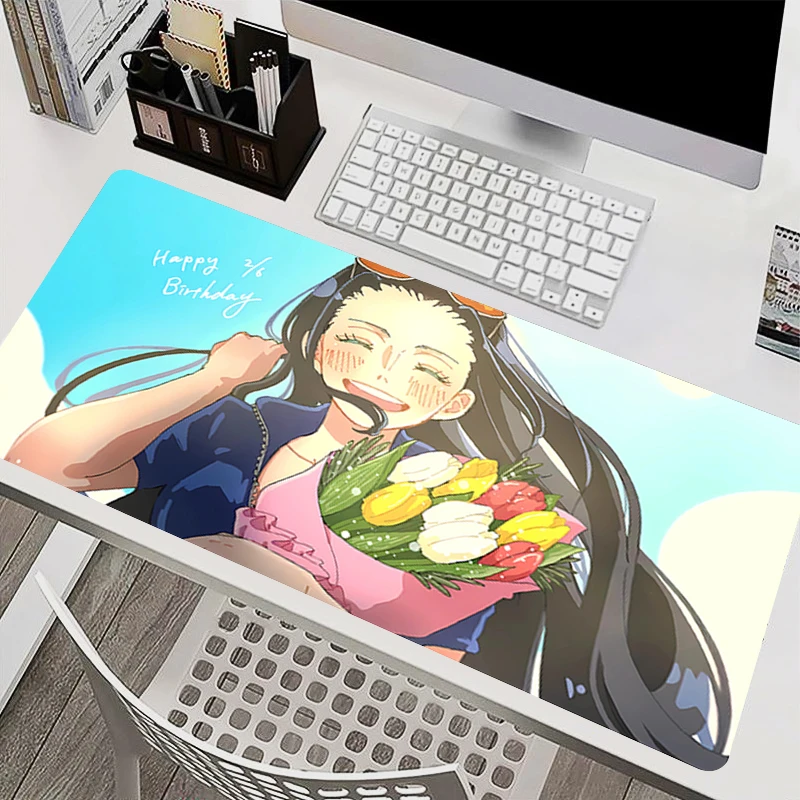 Computer Mouse Pad Large Extended Mousepads Non Slip Gamer Desk Mat O-one P-piece Robin kawaii Anime Mouse Mat Smooth Surface view 4