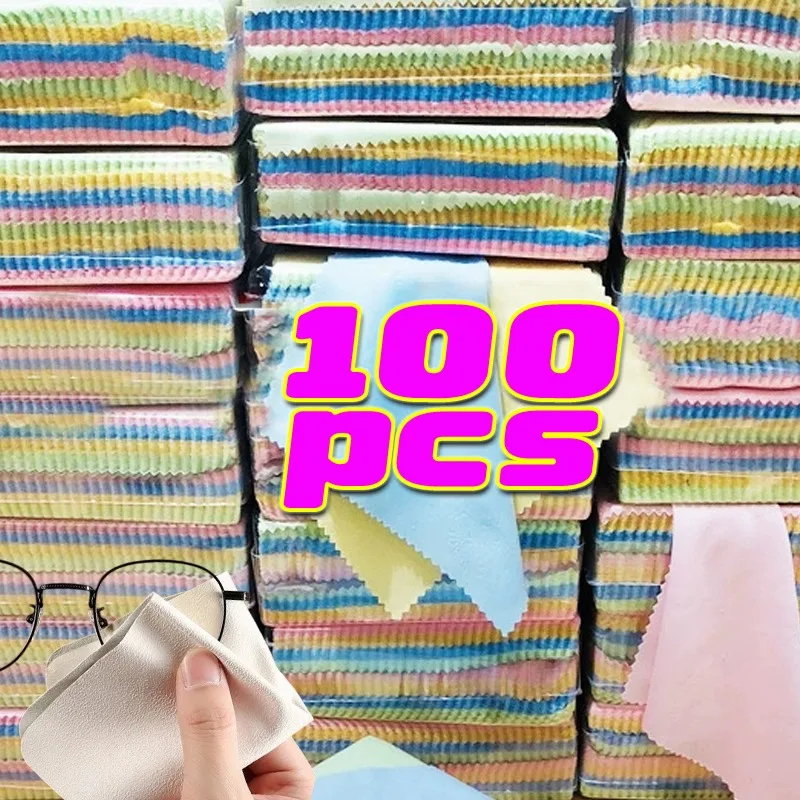 

1/100pcs New Soft Chamois Glasses Cleaner Eyeglasses Square Microfiber Clean Cloth For Lens Screen Clothes Phone Cleaning Wipes
