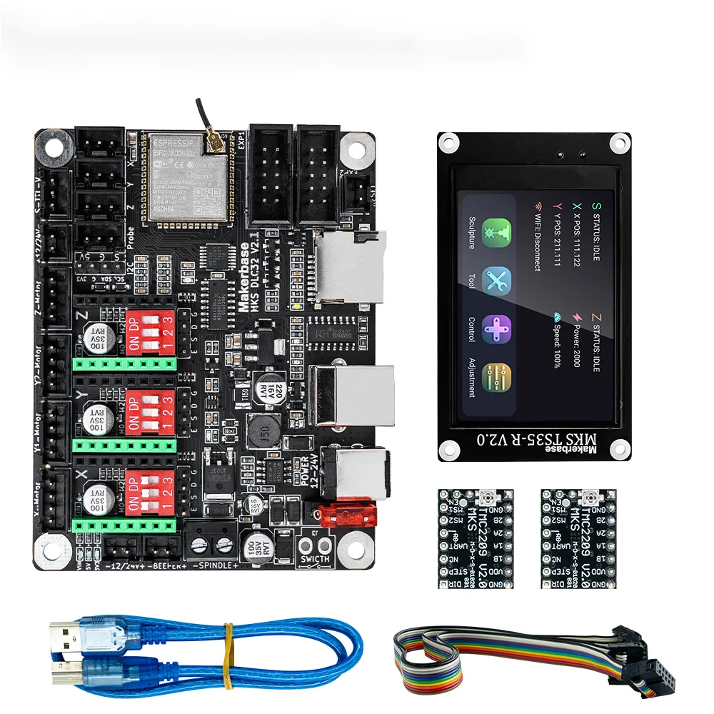 Carte mère de machine à graver, contrôleur hors ligne, écran tactile WIFIGRBLTFT, machine laser bricolage, MKS DLC32 V2.1, ESP32 32 bits