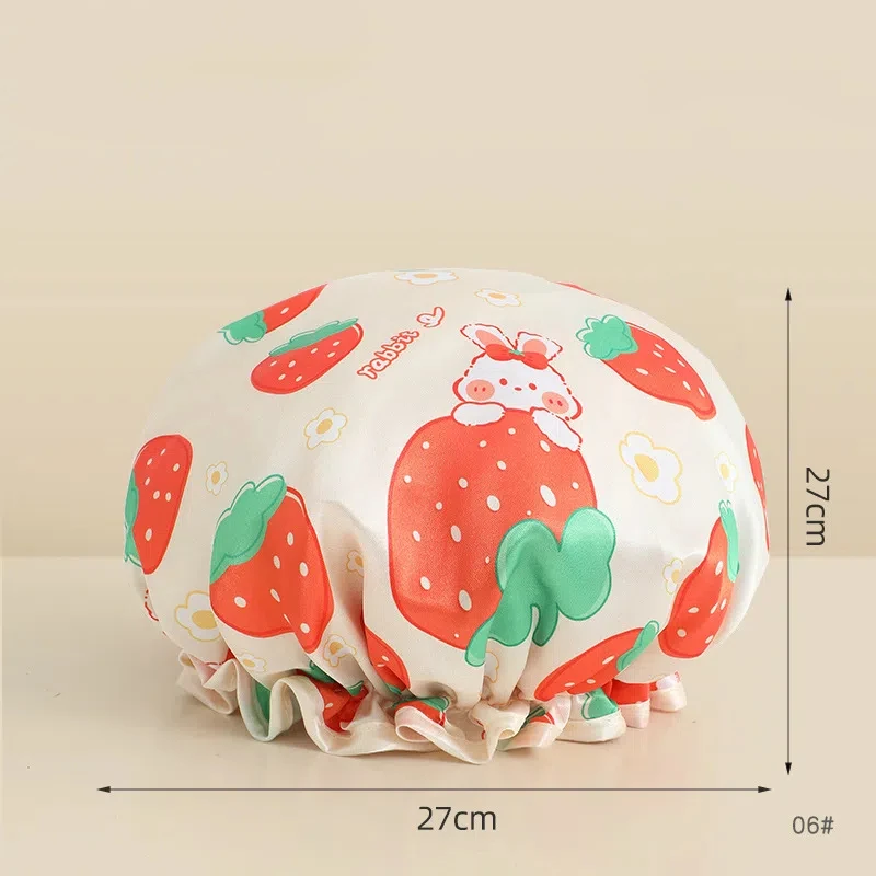 قبعة دش مقاومة للماء للفتيات، قبعة استحمام للشعر، قابلة لإعادة الاستخدام، غطاء شعر المطبخ، غطاء معالجة الشعر الجاف المقاوم للزيت #1