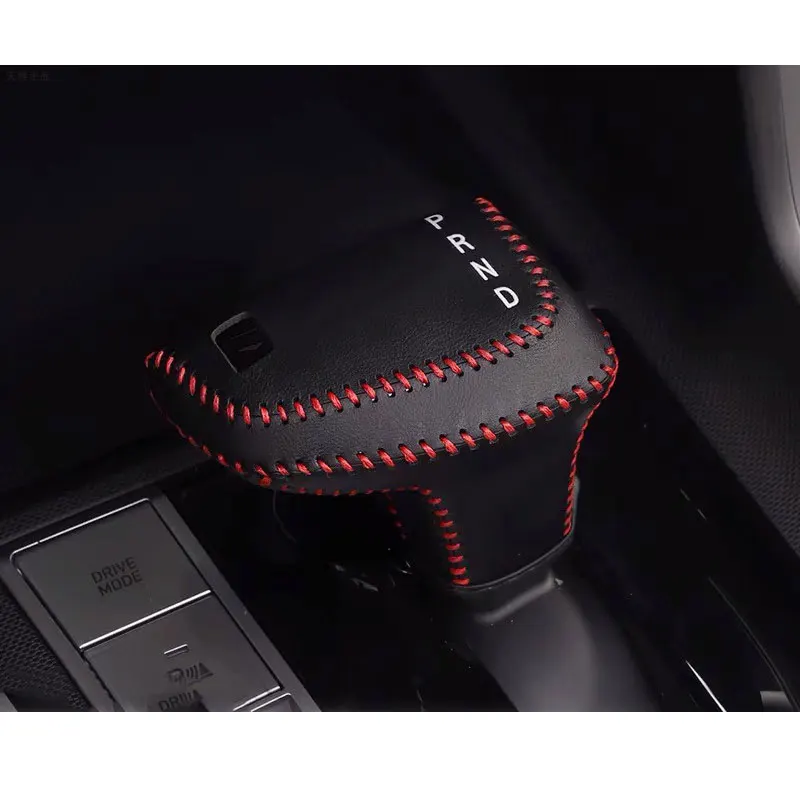 Car Leather Knob Cover for Hyundai Elantra CN7 2020 2021 2022 2023 2024 Ix25 Gear Head Shift Knob Cover Gear Shift Collars Case