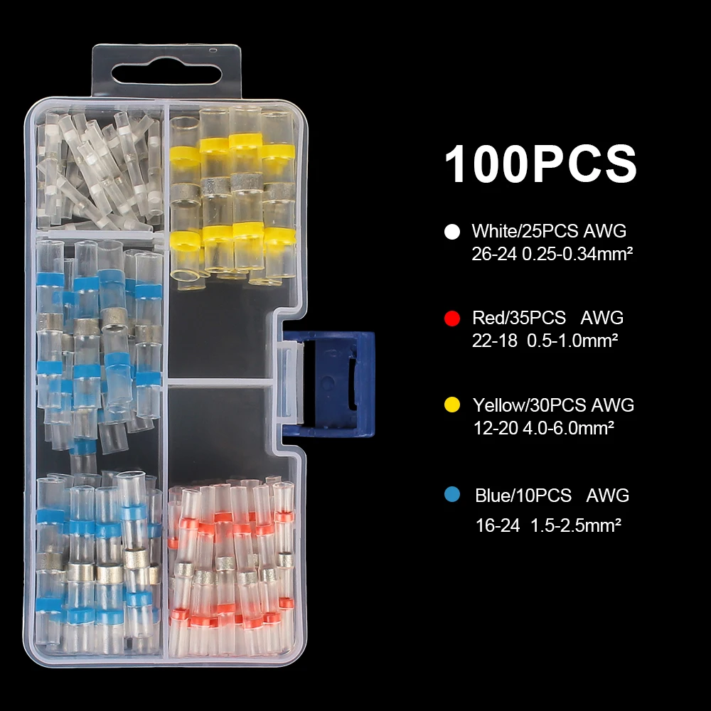 Waterproof Insulated Butt Splices Wires Connector Terminals Block Mini 50/100/300PCS Solder Seal