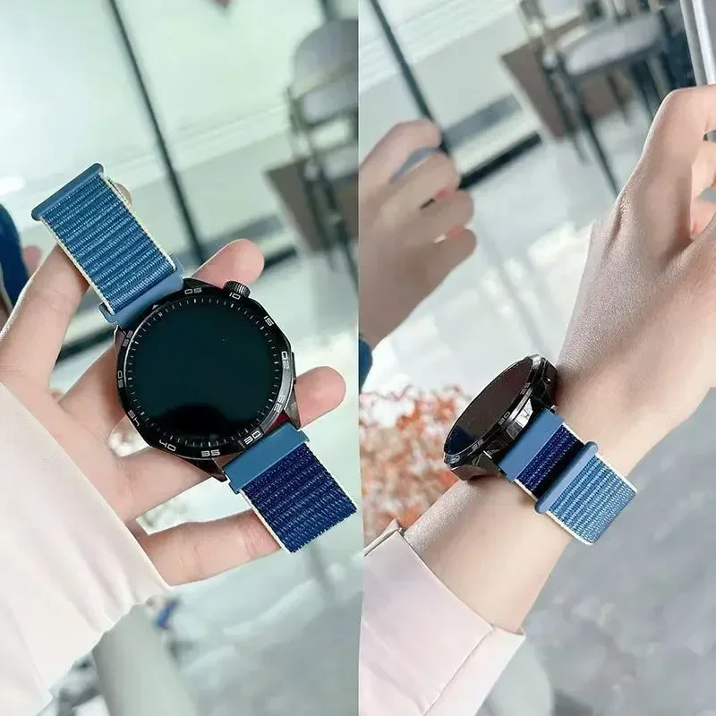 Нейлоновый ремешок для часов 20 мм/22 мм для Samsung Galaxy Watch 6 4 7 FE classic/5 Pro/active 2/Gear S3, ремешок Huawei GT 5-4-3
