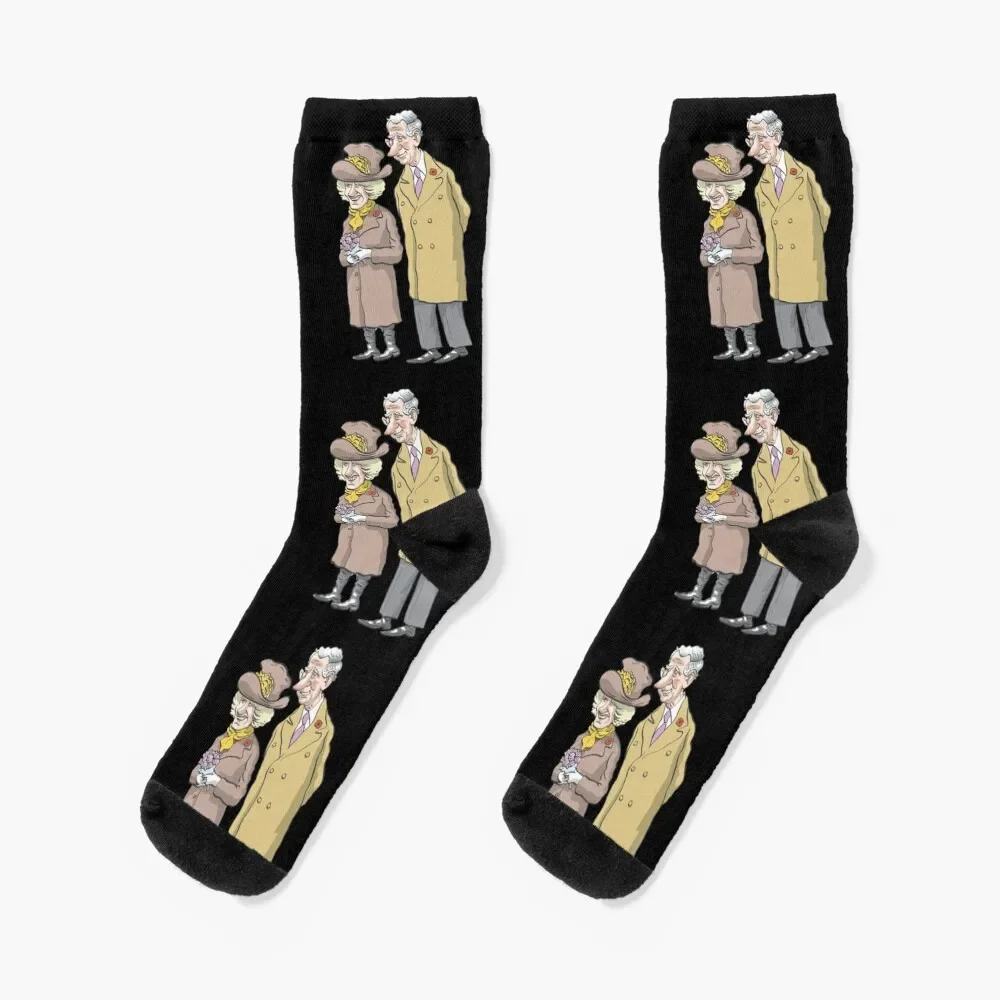 

Royals, Charles and Camilla Socks Crossfit anti slip football hiking luxury Men's Socks Women's