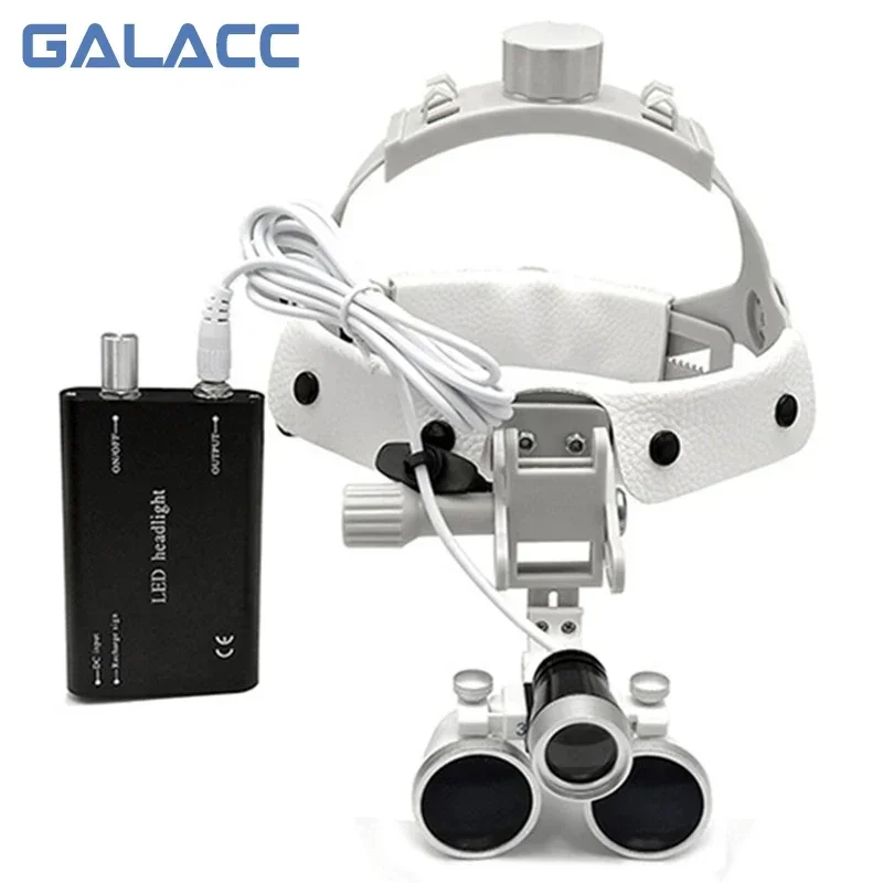 5W Den tal LED Surgical Loupes 35 Headlight Magnifier Magnifying Glasses Spot Headband Specific Headlamp with Metal Package