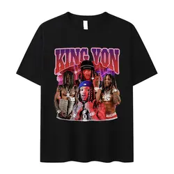 Rapper K-King Von Vintage Graphic T-Shirt Men's Hip Hop High Quality Fashion T-shirts Casual Cotton Oversized T Shirt Streetwear
