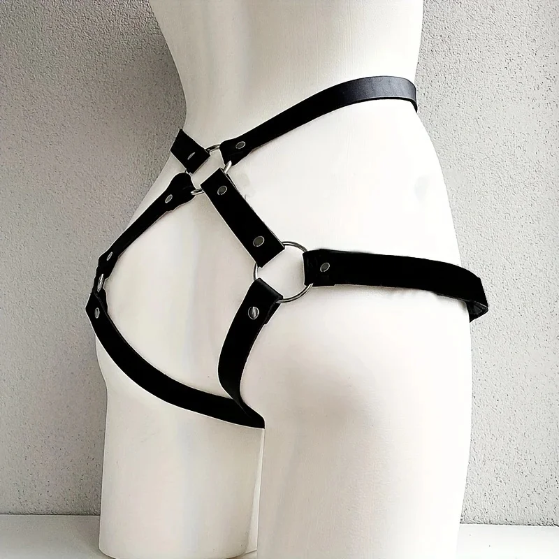 Alt Fashion Leg Garter Body Harness Belts for Women PU Leather Underwear Suspenders Straps Stockings Sword Belt Goth Clothing