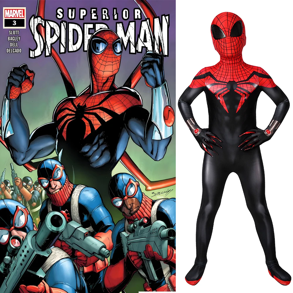 

Детский превосходный комикс с Человеком-пауком, косплей с 3D принтом, супергерой, спандекс, боди зентай, костюм на Хэллоуин для детей