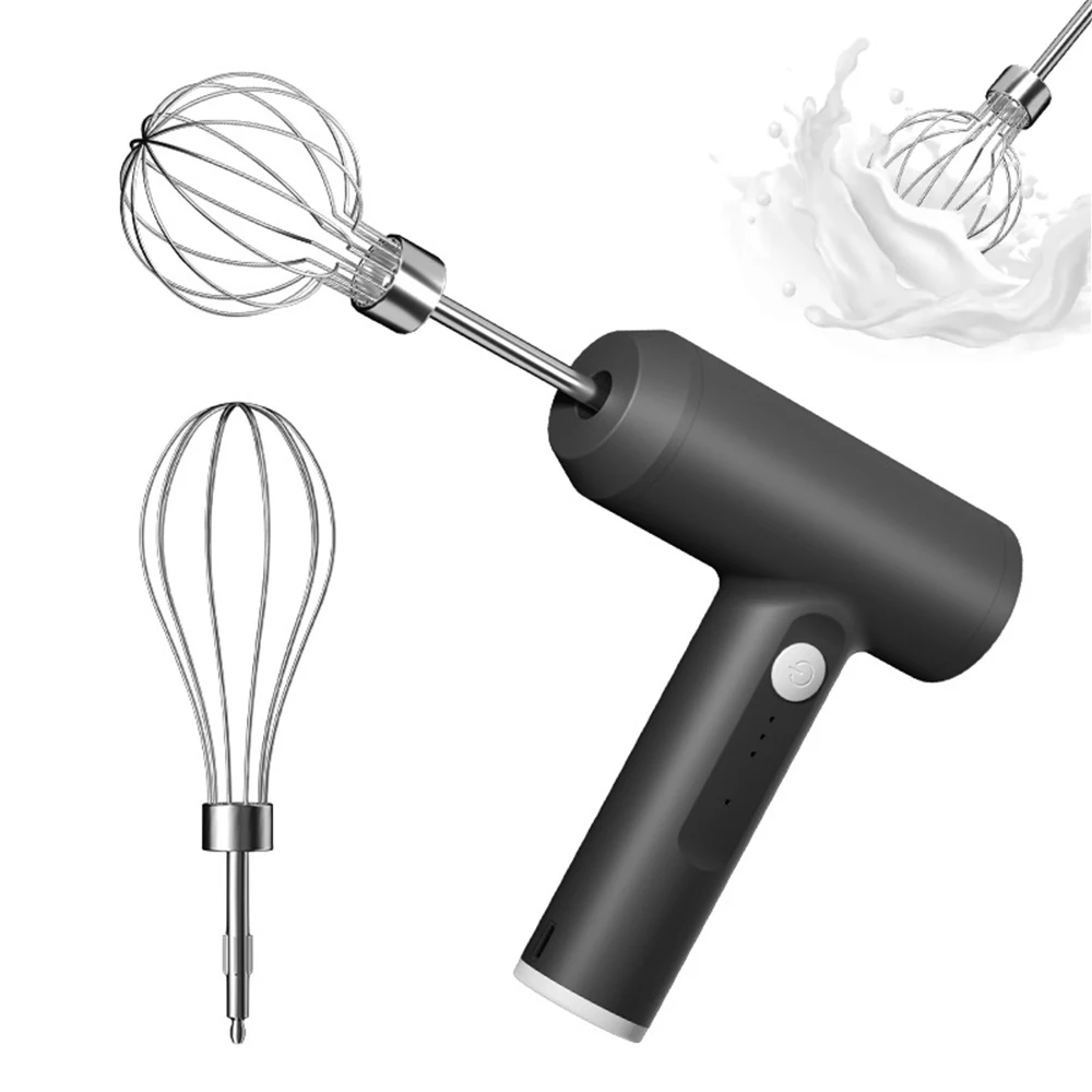 Hand Mixer Wireless Electric Whisk with 3-speed Portable Handheld Electric Food Mixer for Egg Cake Cream Whipping Mixing