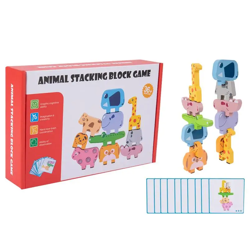 

Wooden Stacking Puzzles Animal Building Stacking Puzzles Wooden Animal Blocks Sorting Stacking Toys For Kids