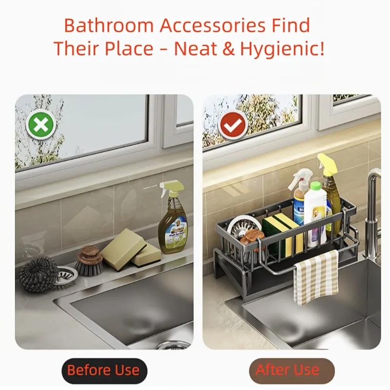 Kitchen Sink Drain Rack Plastic Self-draining Sink Shelf Soa