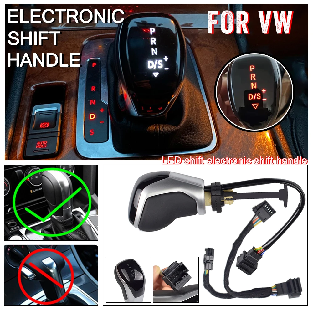 Electronic shift handle for VW golf mk6 mk7 passat B7 B8 tiguan MK2 DSG, original brand new LED shift electronic shift handle