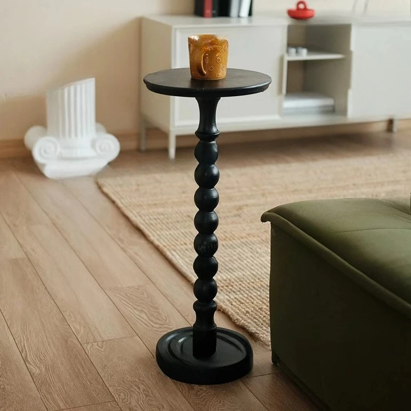 DIY homemade retro solid wood small edge table small coffee table light luxury French bedsidecoffee