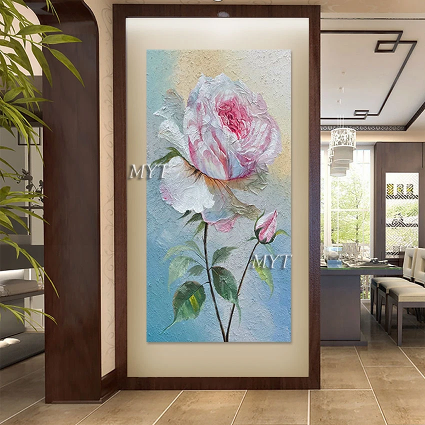 

Canvas Flowers Art Drawing Picture Unframed Modern Simple Style Beautiful Abstract Floral Wall Handmade Oil Paintings Decor