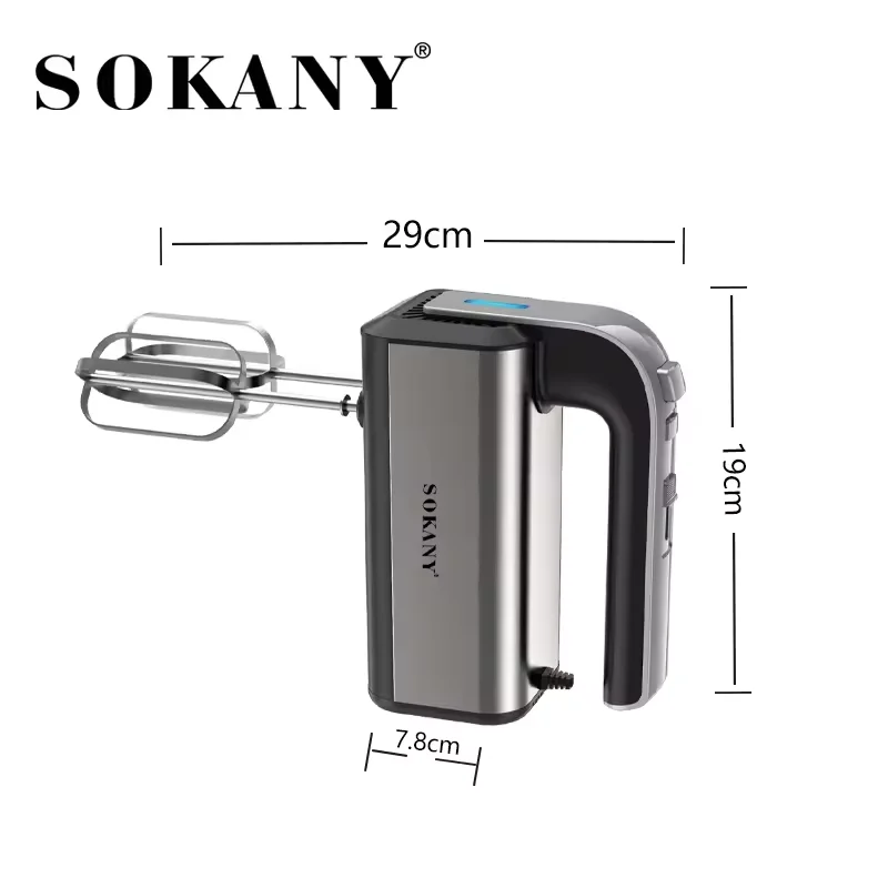 SOKANY CX6651 Electric Hand Mixer With Stand Stainless Beaters Food Mixer With Bowl 7 Speed 110-240v