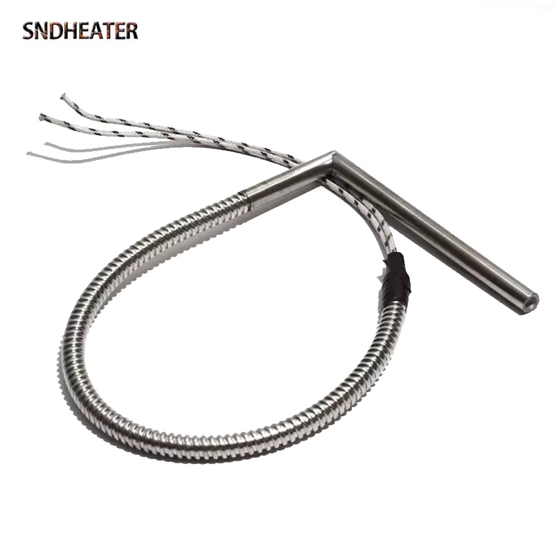 SNDHEATER 2PCS Cartridge Corner Heating Element Right Angle L Shape Electric Air Heater Rod for Mold Heating 50/100/150/200MM
