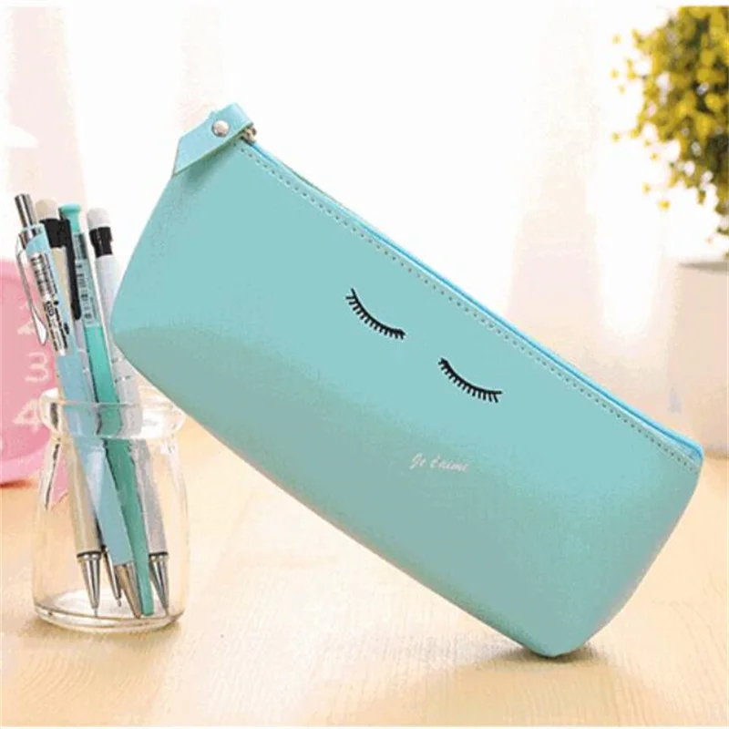 

1PCS Modern Girl PU Pencil Case Stationery Bag Female Anti Sailor Holding Storage Bag Cute Three-Dimensional Pen Bag