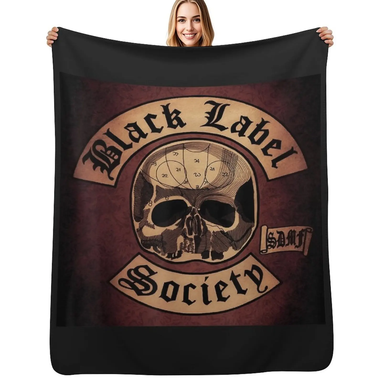 black labels black labels society logo Throw Blanket Cozy Home Blanket Gift for Christmas Holiday