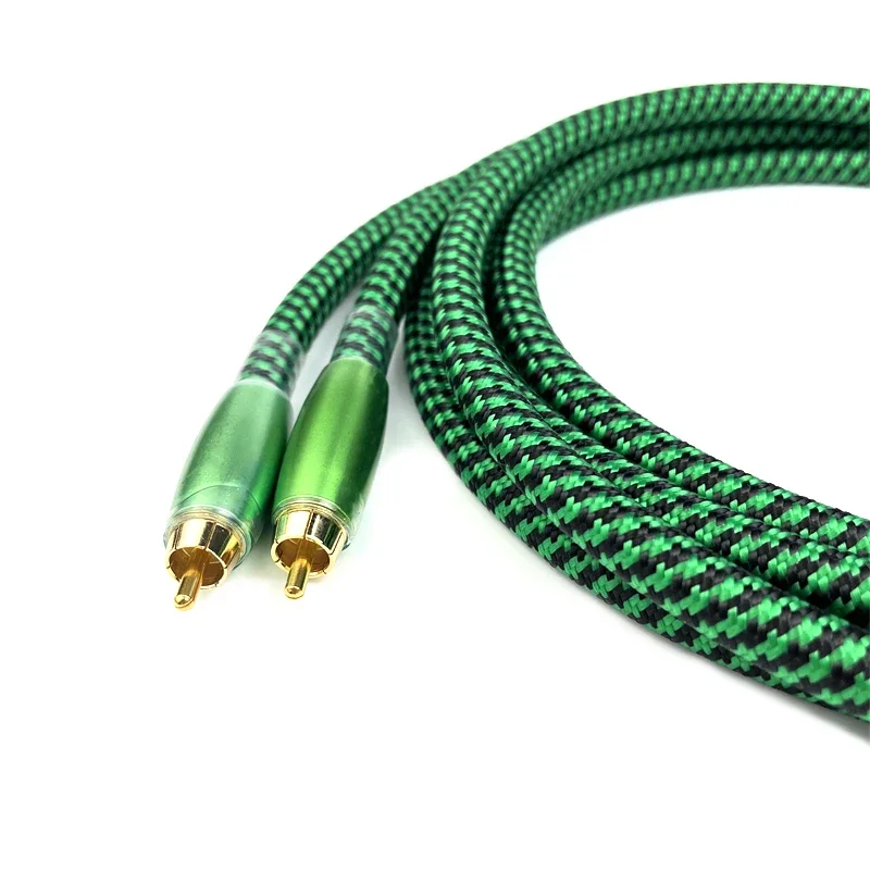 Par de cables RCA Audiophile Mcintosh, línea de interconexión de Audio HiFi de cobre plateado con red blindada