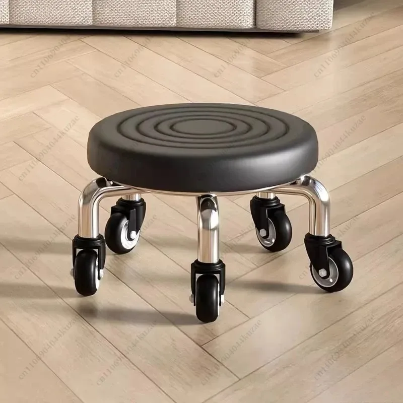 Universal Wheel Small Stool for Manicure & Sewing Household Pulley Low Bench