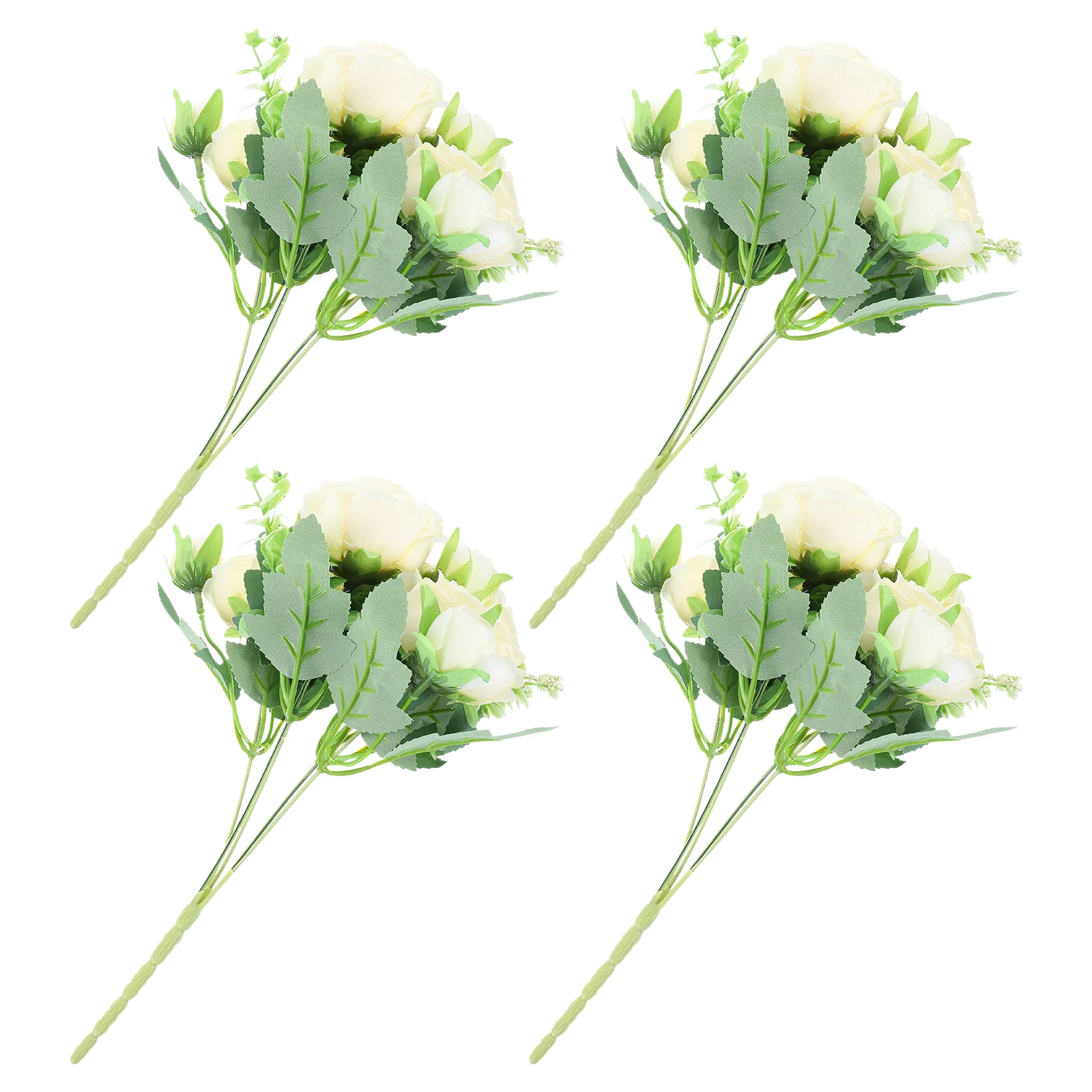 

4 Pcs Artificial Peony Flowers Silk Plastic Material DIY Vase Arranging Decor Photography Props Faux Flower Home Party