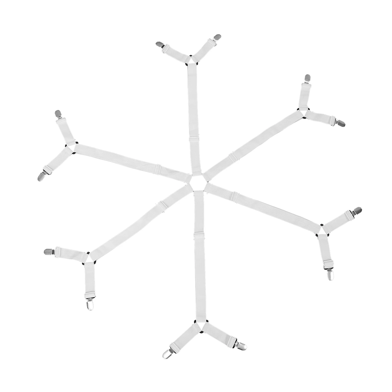 

Sheet Fasteners Keepers 6 Way 12 Clips Adjustable Elastic Bed Sheet Holder Strap Sheet Clips Strap Sheet Grippers Strap