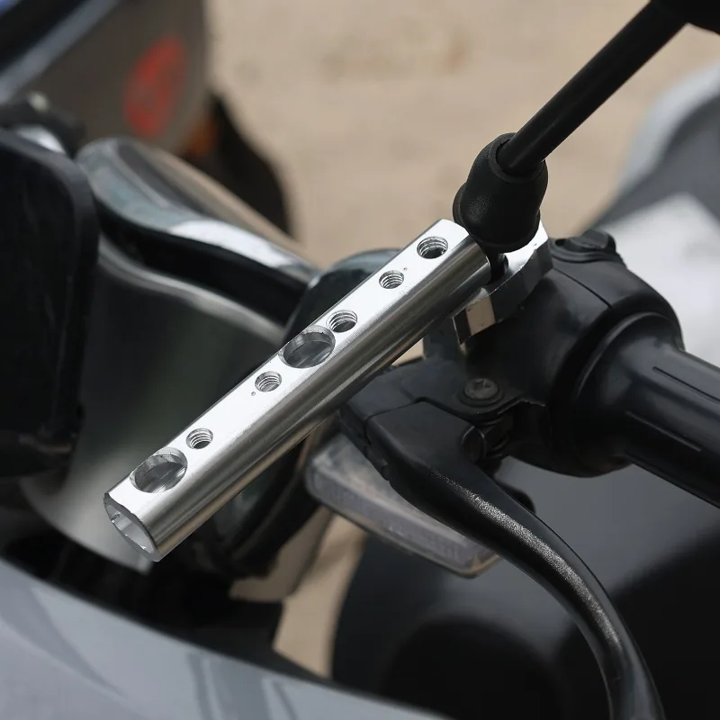 Braket Ekstender Penyangga Cermin Belakang Multifungsi dari Aluminium untuk Sepeda Motor, Skuter, ATV, Penyangga Lampu Sorot, dan Tempat Ponsel