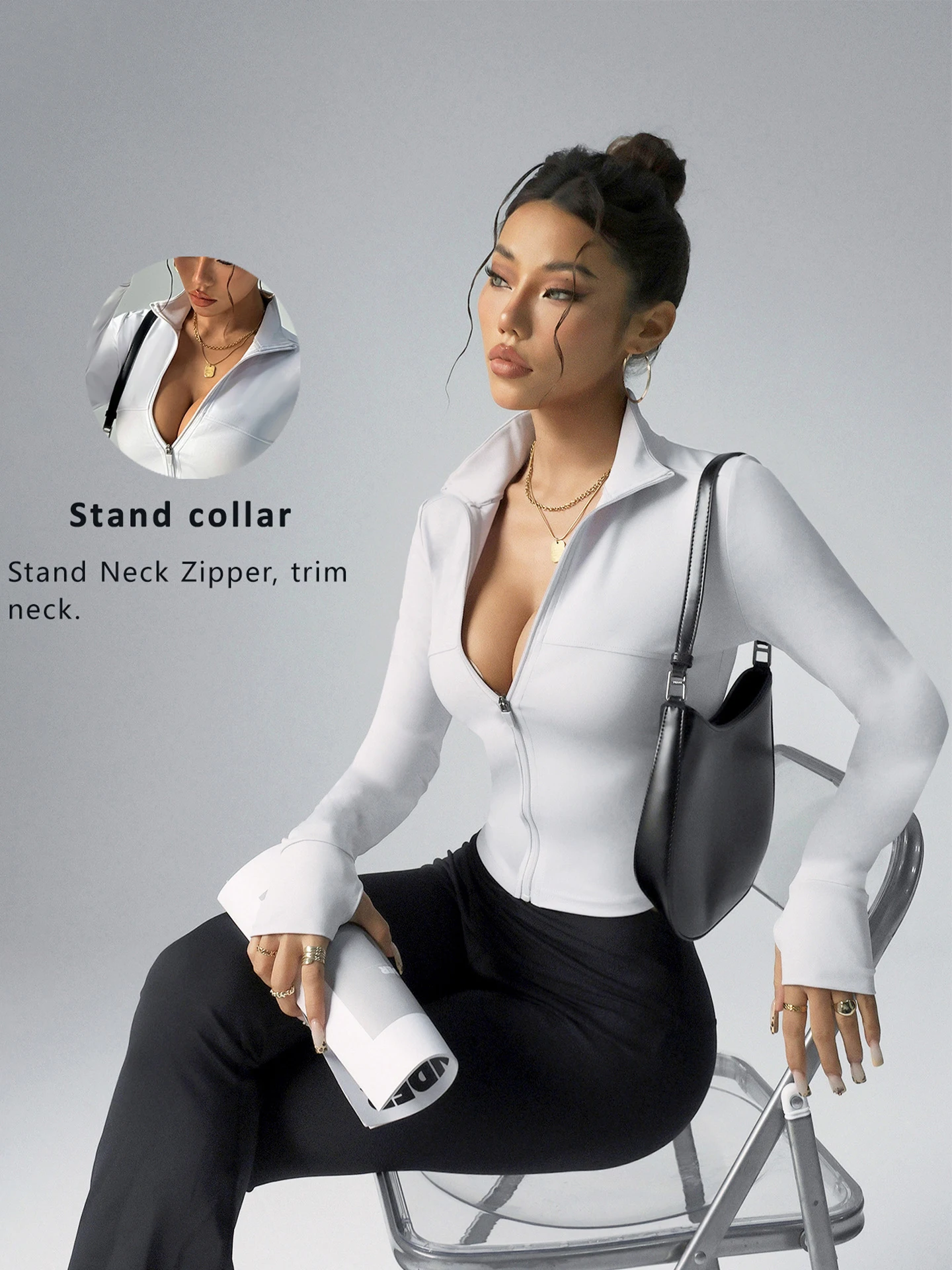 European American Women's Fitness Yoga Clothing Sportswear Quick Drying Casual Exercise Yoga Jacket Women's Autumn Top New