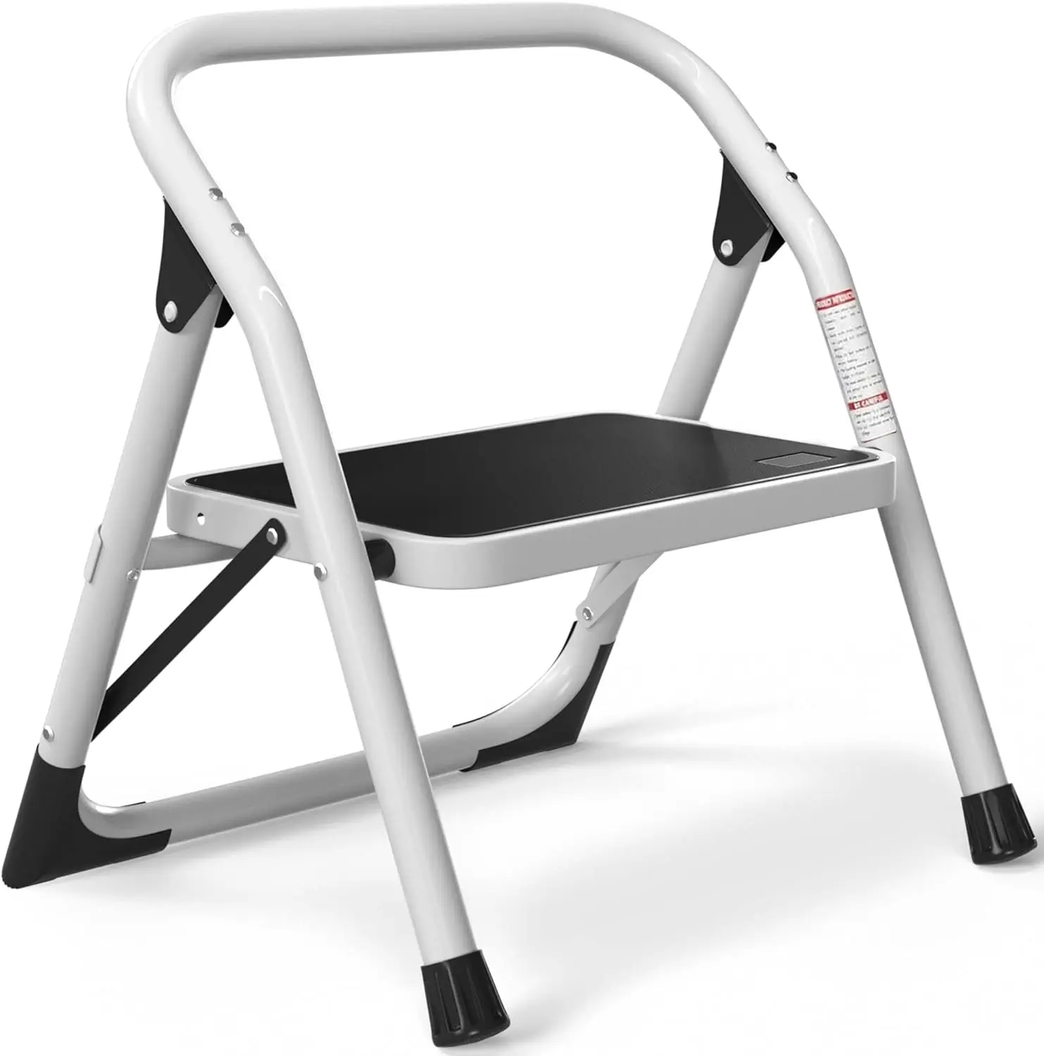 

Folding Step Stool with Anti-Slip Pedal, Sturdy & Space-Saving for Home Kitchen Use in White