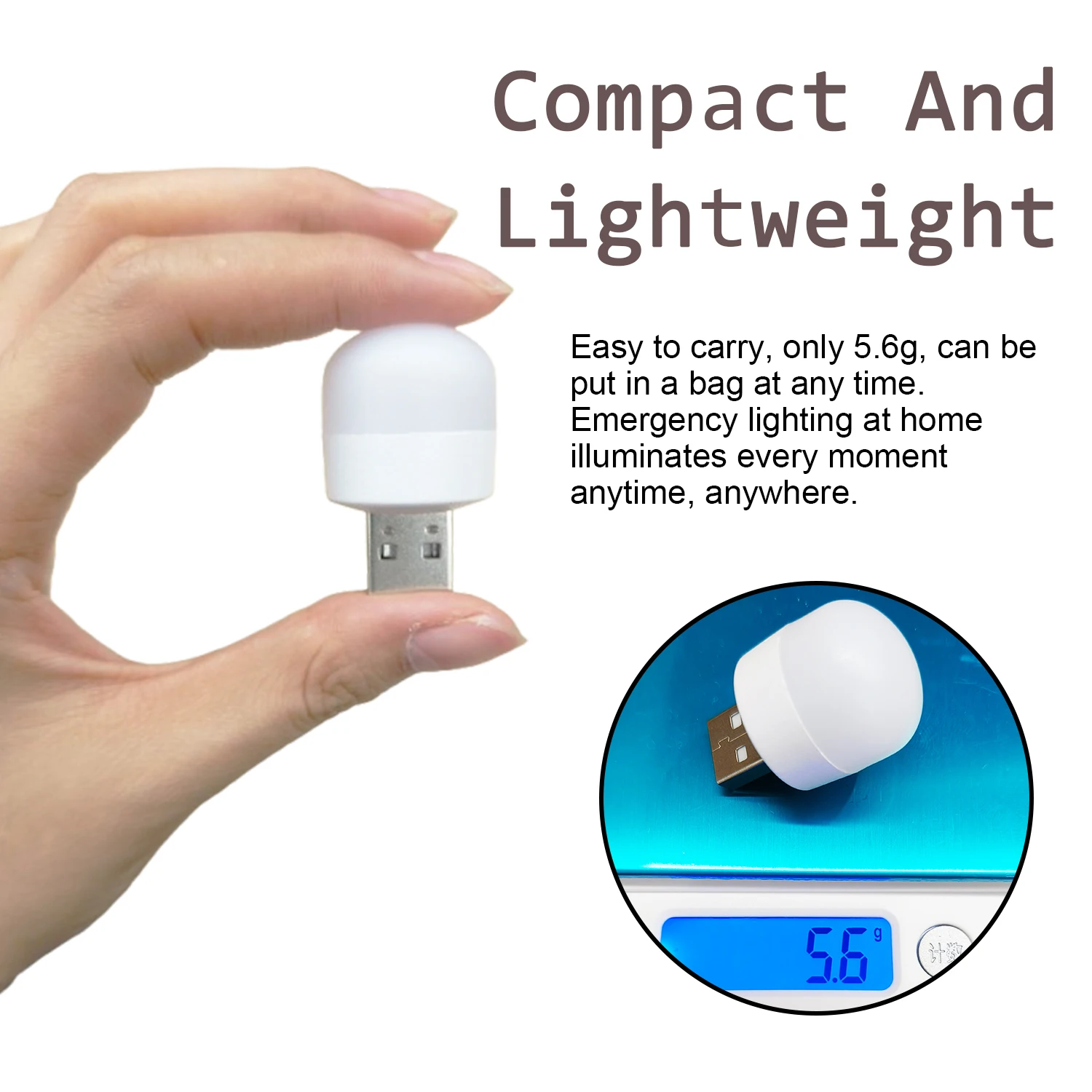 10PC USB Portátil LED Mini Noites Luz Pequena Lâmpada Redonda Computador Energia Móvel