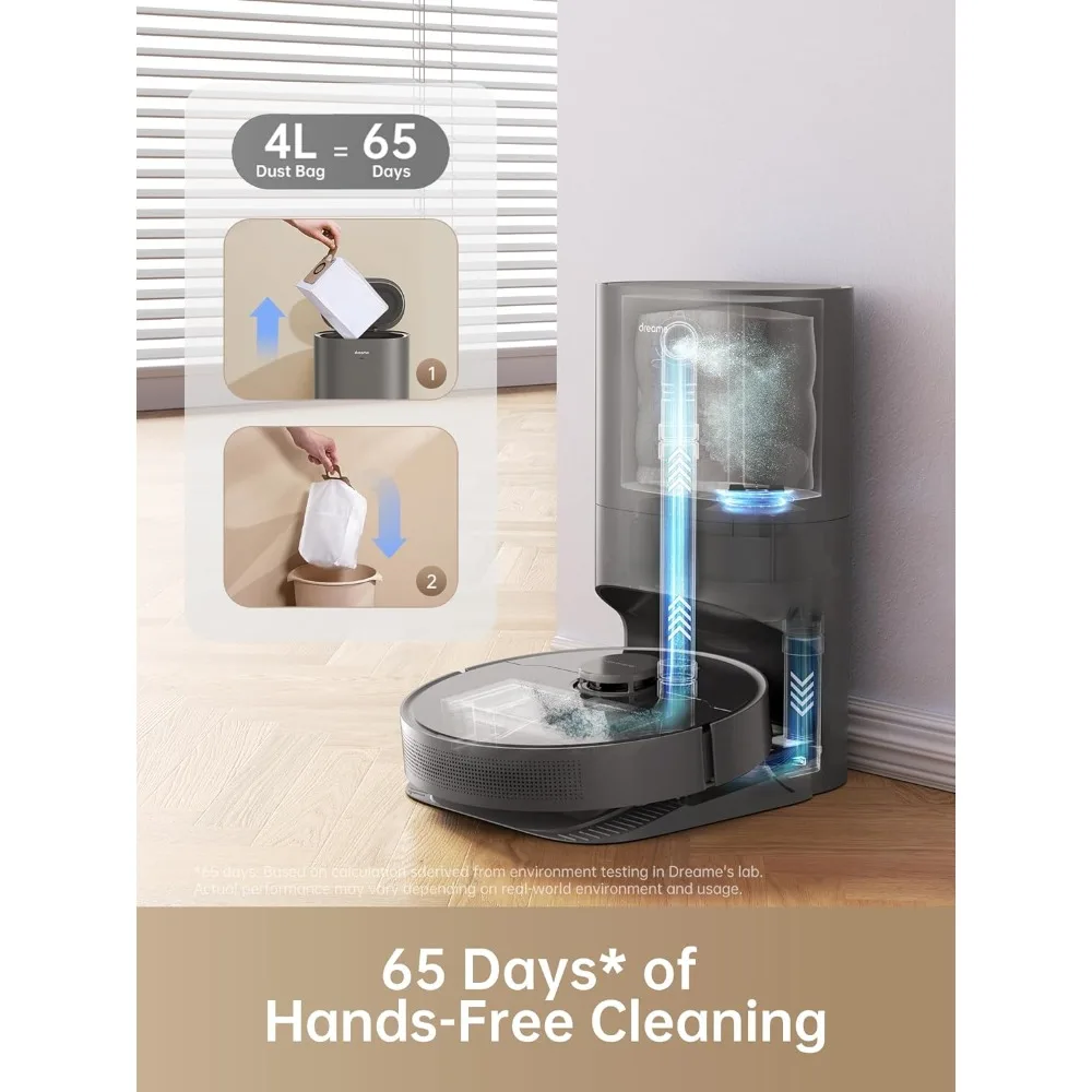 D10s Plus Robot Vacuum and Mop Combo, Self-Emptying for up to 65 Days, 5,000Pa Suction Power,