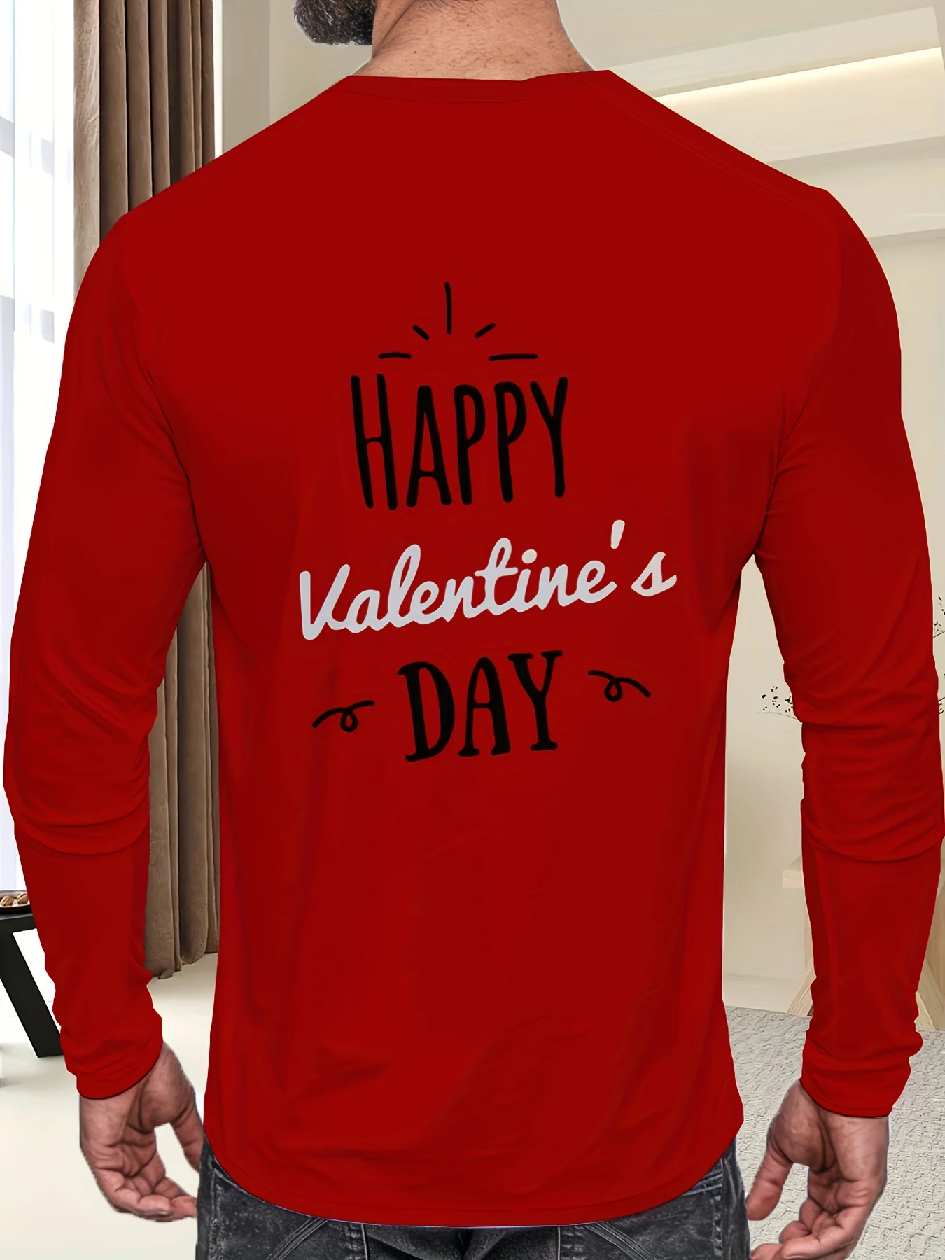 تي شيرت كاجوال بأكمام طويلة لعيد الحب من Hot Love، تي شيرت بسيط برقبة دائرية مناسب لحفلات السفر اليومية وما إلى ذلك #2