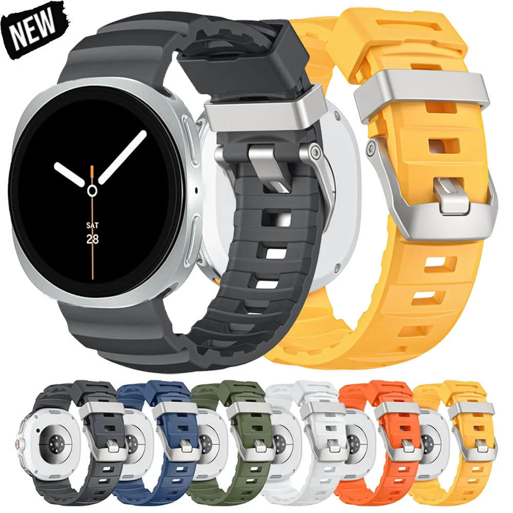 Original Silikonarmband für Samsung Galaxy Watch 8 44 mm 40 mm Armband für Galaxy Watch 8 Classic 46 mm Armbandgürtel