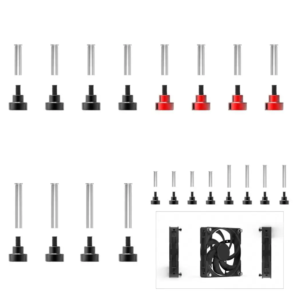 

652F AntiVibrations Computer Fan Screws No Tool Setups and Long Metal Alloy Construction