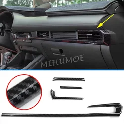 LHD Carbon Fiber Car Dashboard Trims Strips Molding For Mazda 3 BP Sedan Hatchback 2019-2024 Interior Decoration