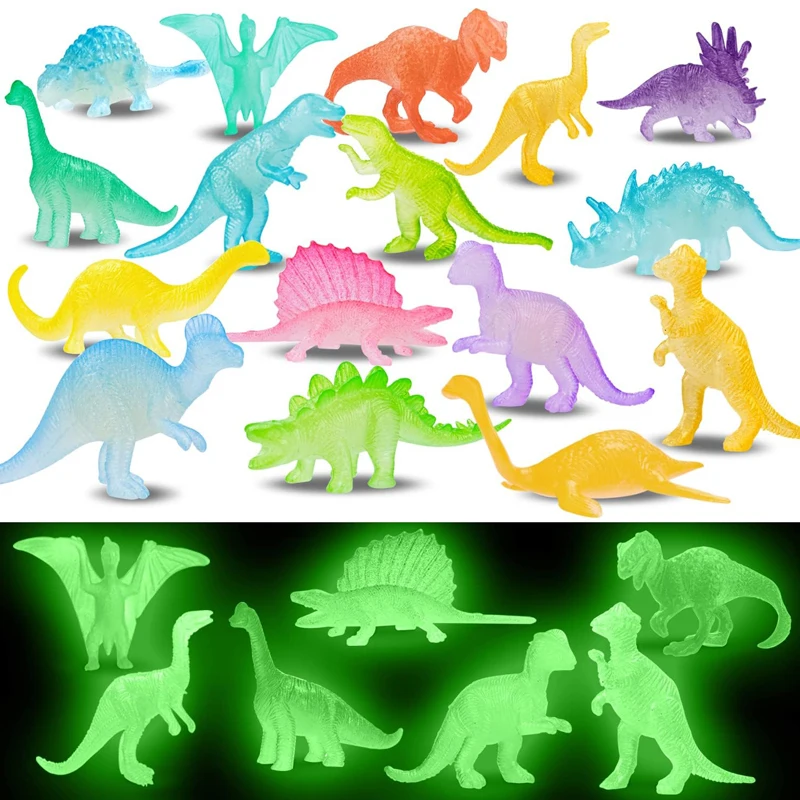 36 Uds. De dinosaurios que brillan en la oscuridad, regalos De Halloween Para niños, cosas geniales, Regalos Para Cumpleaños De Niños Y Niñas, Juguetes Luminosos