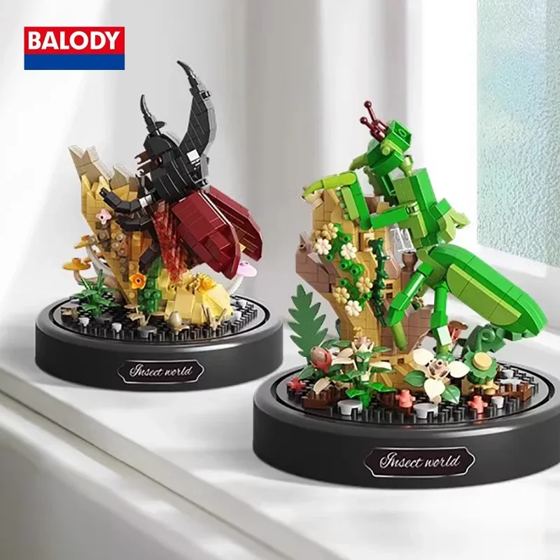 BALODY 6PCS Mode 3D Cartoon Blumenerde Bausteine Hohe Reduktion Originalität Tabletop Dekoration Kinder Weihnachten Geschenk