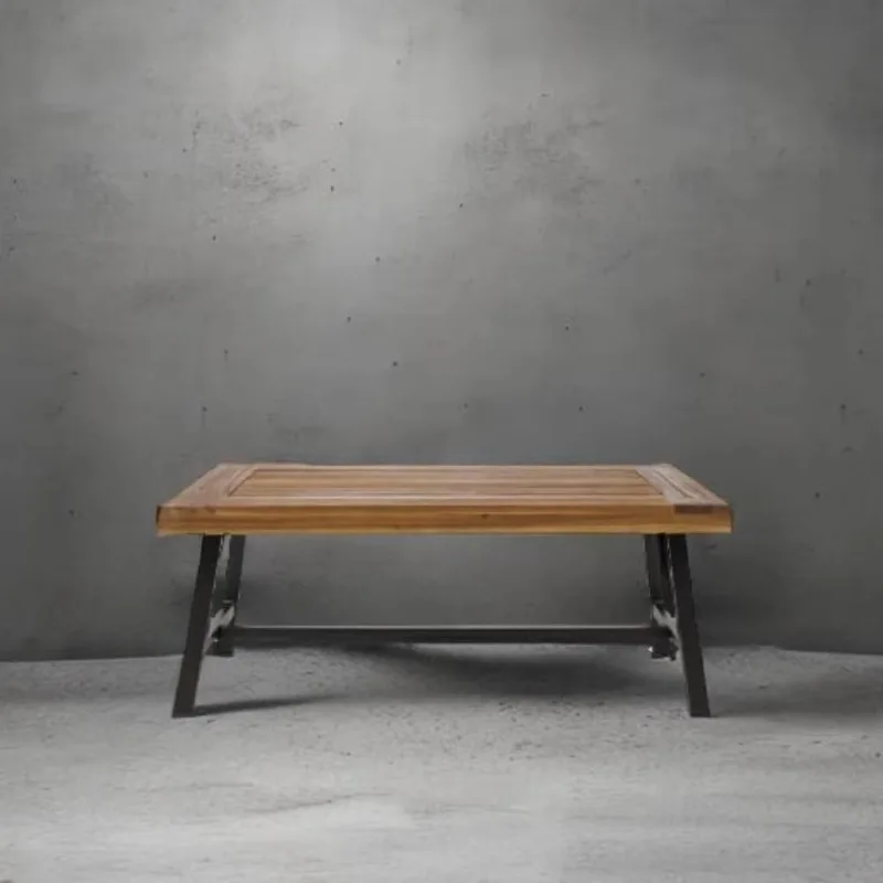 

Outdoor Acacia Wood Coffee Table, Made with acacia wood, Living Room Furniture Coffee Tables, Sandblast/Rustic Metal