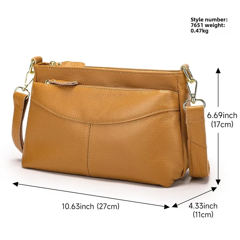 Cross-border best-selling genuine leather women's shoulder bag New Genuine Leather Handbag for Women, Top Layer Cowhide, High-En