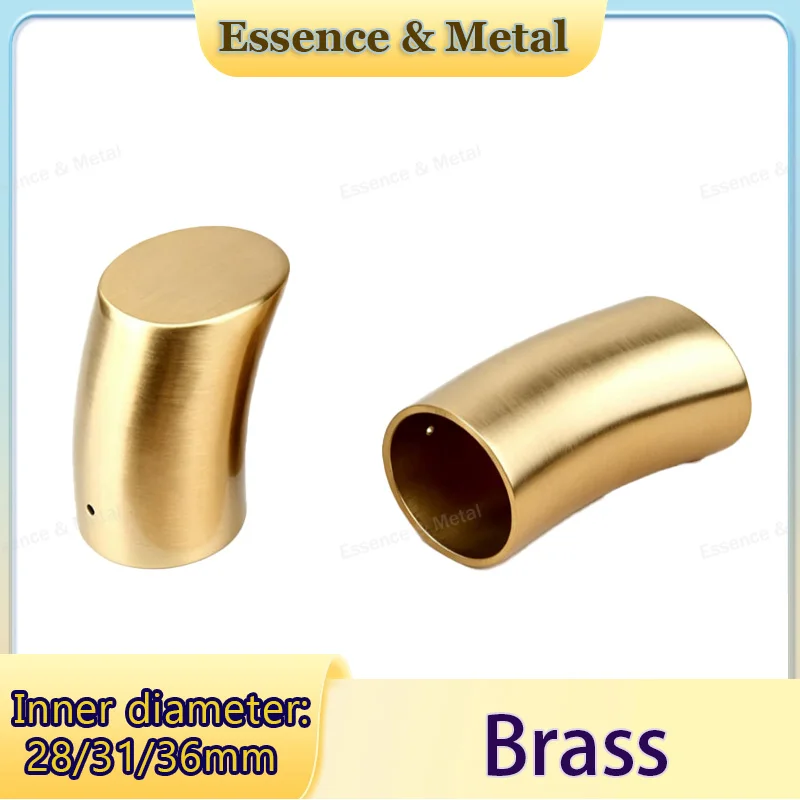 2PCS Brass Furniture Protective Cover Arc-Shaped Single-Pass Sleeve 28~36mm ID New Chinese Style Sofa Armrest Cover with Holes