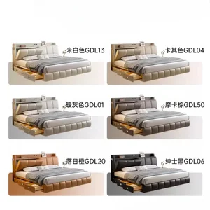 Nordic Modern Storage Paar Bettrahmen Elegante Prinzessin leichte Luxuslöste Lese 8 Hauptverkaufsstraße Doppelbett - №4