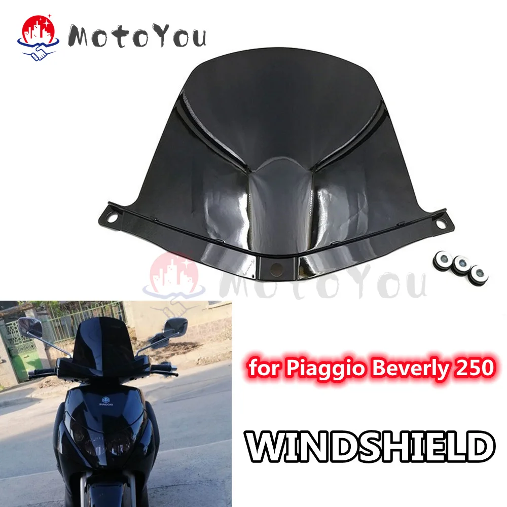 For Piaggio Beverly250 Beverly 250 Windshield Windscreen Touring Screen Fairing Cover Deflector Airflow Wind Shield