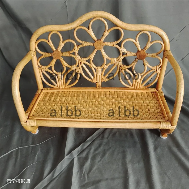 수제 빈티지 대나무 의자 신생아 사진 소품-유니섹스 아기 침대 및 포즈 액세서리 아기 소년&소녀 사진 촬영용
