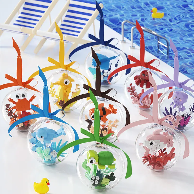 3D Ocean Animals Marine Building block Set Creative DIY Micro Particles Blocks Sea Model Kits Educational Toy for Adults & Kids