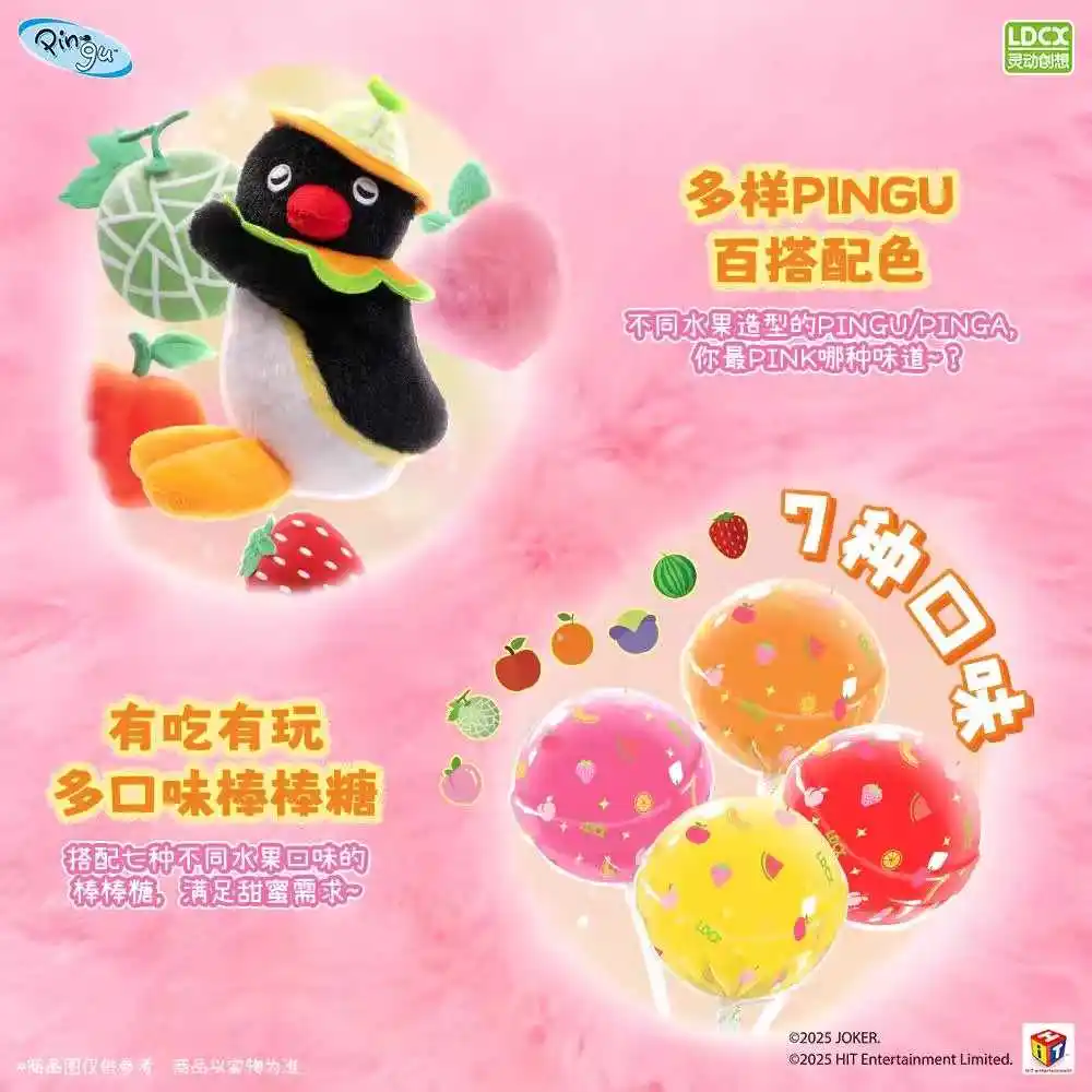 New In Stock Lollipop Velvet Pingu Fruit Paradise Series Blind Box Kawaii Pendant Desktop Decoration Girl Birthday Gifts