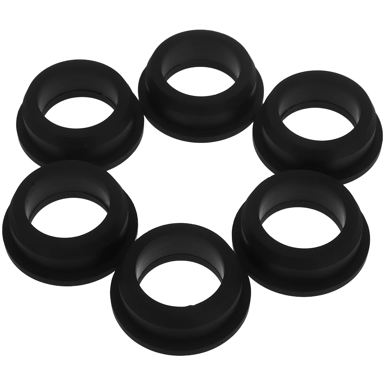 6 قطعة الحلقات سيليكون أسود مقاومة درجات الحرارة العالية مرنة الأسلاك ثقب حماة إدارة الكبلات منظم الأسلاك كابل