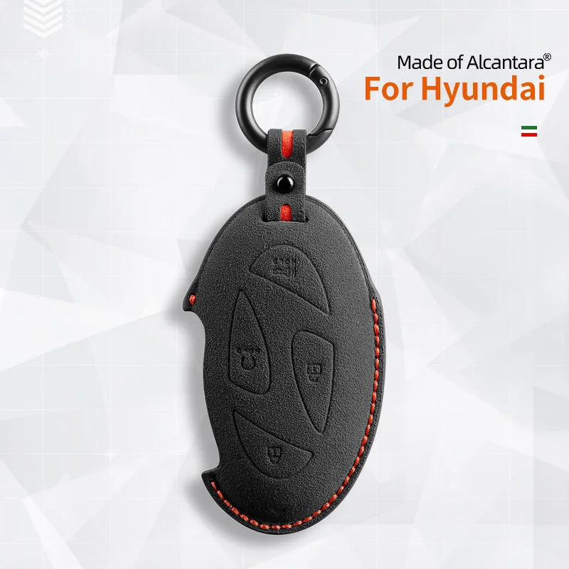 

For Hyundai Grandeur GN7 2023 Kona Ev 2023 Car Smart Romote Key Cover Key Alcantara 7Buttons Protector Shell Accessories