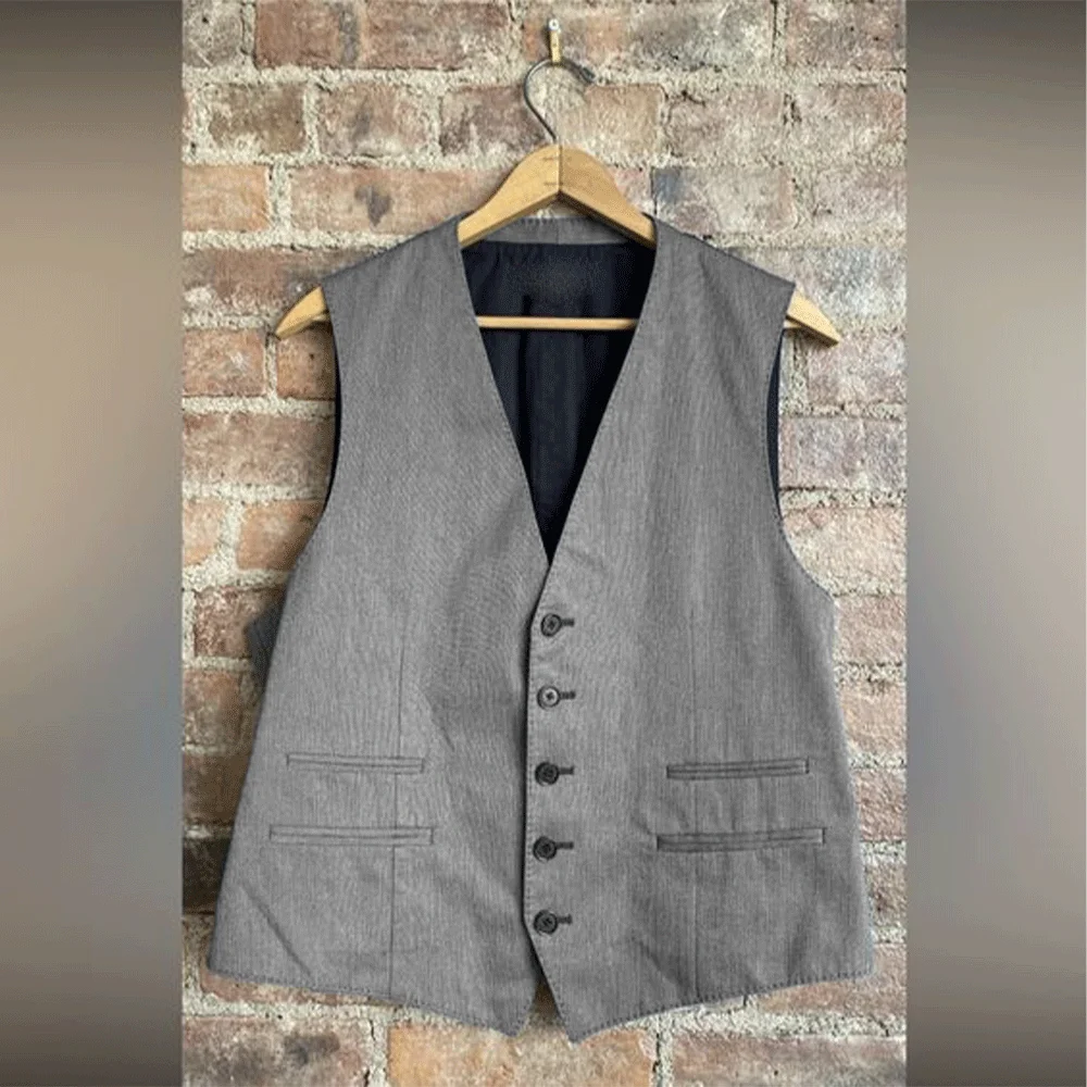 

Casual Business Vest for Men V Neck Waistcoat Man Sleeveless Jacket Single Breasted Suit Vests Elegant Men's Clothes New Style
